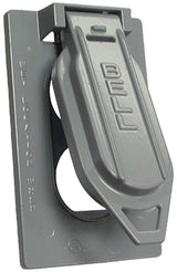 Hubbell 5146-5 Cover, Flip, Snap, 4-9/16 in L, 2-13/16 in W, 1-Gang, Aluminum, Gray, Powder-Coated, 6/CD