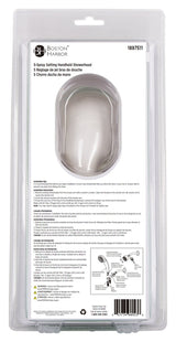 Boston Harbor S2254G22WH Handheld Showerhead, 1.75 gpm, 1/2-14 NPT in Connection, Threaded, 5 -Spray Function, PVC