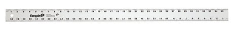Empire 4003 Straight Edge Ruler, 36 in L, 2 in W, Inch Graduation, Aluminum, 2 in W