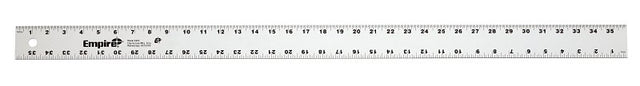 Empire 4003 Straight Edge Ruler, 36 in L, 2 in W, Inch Graduation, Aluminum, 2 in W