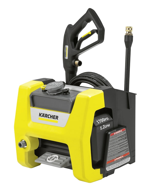 Karcher K1700 CUBE Pressure Washer, 1-Phase, 13 A, 120 V, Axial Cam Pump, 1700 psi Operating, 1.2 gpm