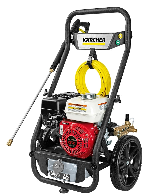 Karcher 1.107-419.0 Gas Pressure Washer, Honda GX 200 Engine, Triplex Pump, 3500 psi Operating, 2.6 gpm, 35 ft L Hose