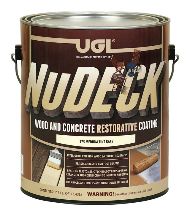 UGL NuDECK Flat Medium Tint Base Mid Tone Base Floor and Patio Coating 1 gal, Pack of 2