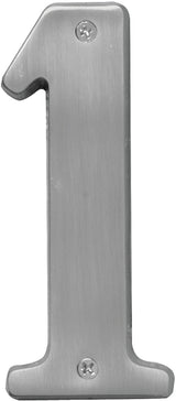 Hy-Ko Prestige Series BR-51SN/1 House Number, Character: 1, 5 in H Character, Nickel Character, Solid Brass, Pack of 3