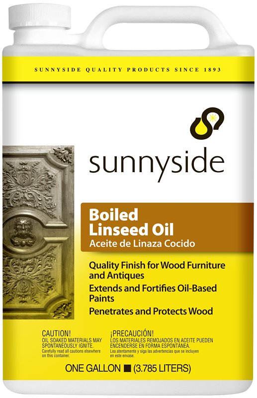 Sunnyside 872G1 Boiled Linseed Oil, Clear Amber, Liquid, 1 gal Can, Pack of 4