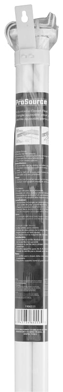 ProSource 21090PHX-PS Adjustable Closet Rod, 96 to 150 in L, Steel