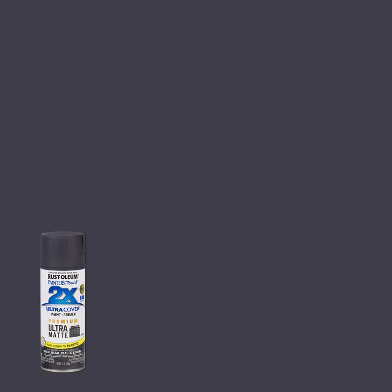 Rust-Oleum Painter's Touch 2X Ultra Cover Ultra Matte Slate Paint+Primer Spray Paint 12 oz