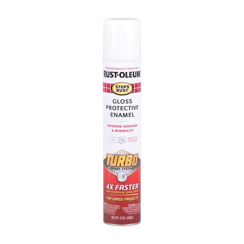 Rust-Oleum Stops Rust Gloss White Protective Enamel Spray Paint 24 oz, Pack of 6