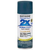Rust-Oleum Painter's Touch 2X Ultra Cover Ultra Matte Deep Teal Paint+Primer Spray Paint 12 oz, Pack of 6