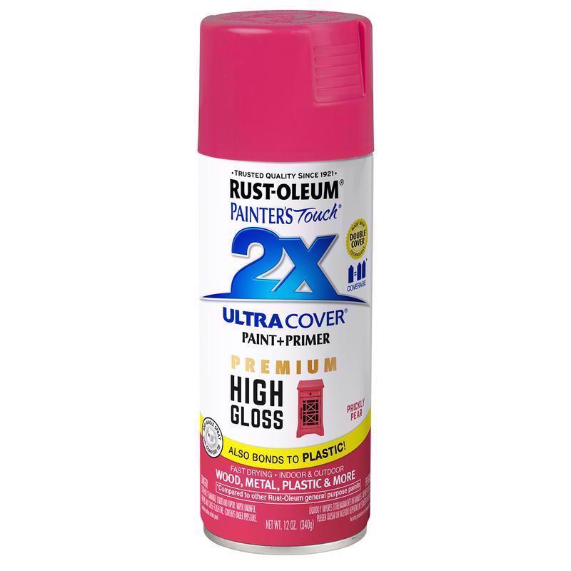 Rust-Oleum Painter's Touch High-Gloss Prickly Pear Paint+Primer Spray Paint 12 oz, Pack of 6