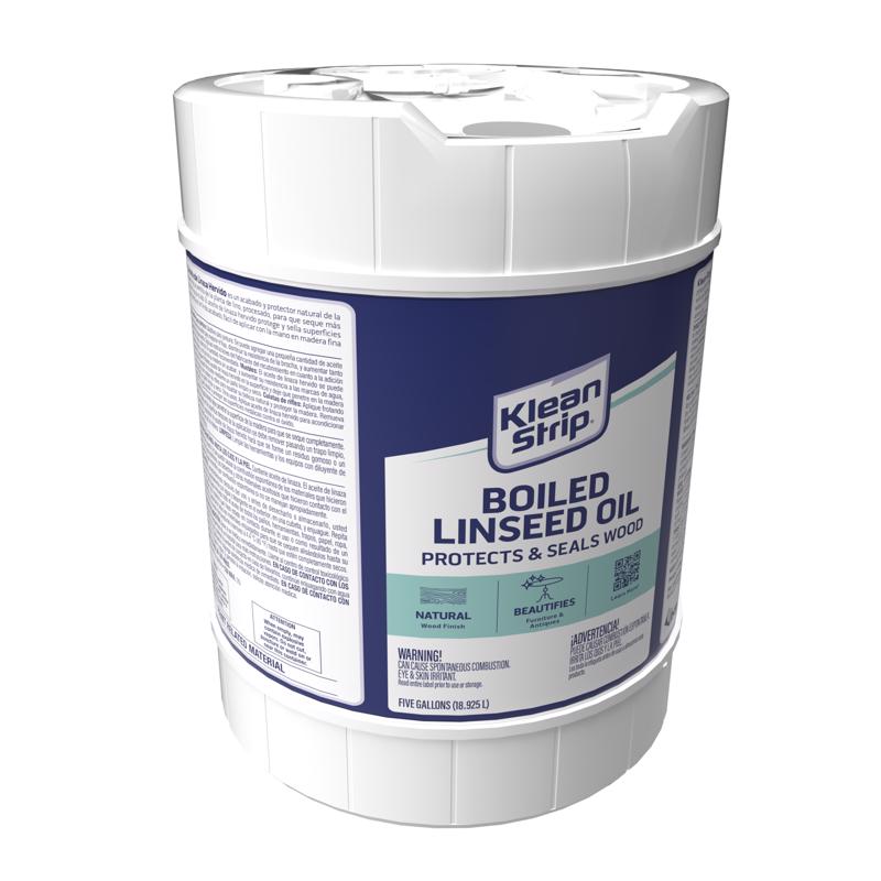 Klean Strip CLO45 Linseed Oil, Liquid, Clear Amber, 5 gal, Can
