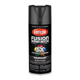 Krylon Fusion All-In-One Gloss Black Paint+Primer Spray Paint 12 oz, Pack of 6