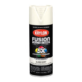 Krylon Fusion All-In-One Gloss Ivory Paint+Primer Spray Paint 12 oz, Pack of 6
