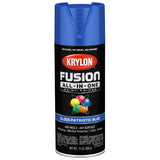 Krylon Fusion All-In-One Gloss Patriotic Blue Paint+Primer Spray Paint 12 oz, Pack of 6