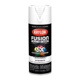 Krylon Fusion All-In-One Satin White Paint+Primer Spray Paint 12 oz, Pack of 6