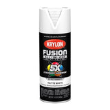 Krylon Fusion All-In-One Matte White Paint+Primer Spray Paint 12 oz, Pack of 6