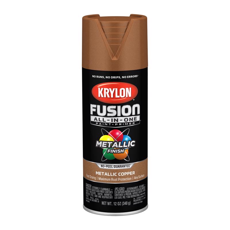 Krylon Fusion All-In-One Metallic Copper Paint+Primer Spray Paint 12 oz, Pack of 6