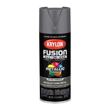 Krylon Fusion All-In-One Metallic Dark Metal Paint+Primer Spray Paint 12 oz, Pack of 6