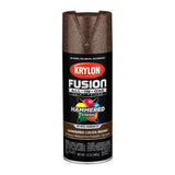 Krylon Fusion All-In-One Hammered Cocoa Brown Paint+Primer Spray Paint 12 oz, Pack of 6