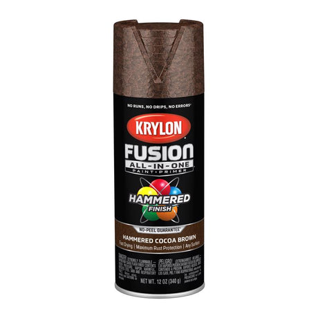 Krylon Fusion All-In-One Hammered Cocoa Brown Paint+Primer Spray Paint 12 oz, Pack of 6