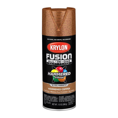Krylon Fusion All-In-One Hammered Copper Paint+Primer Spray Paint 12 oz, Pack of 6