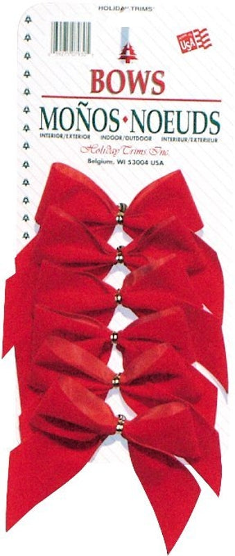 Holidaytrims 7930 Outdoor Bow, 0.5 in H, Velvet, Red, Pack of 36