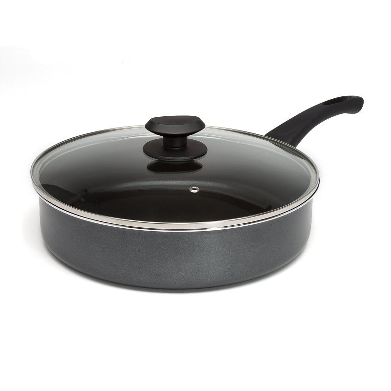 Ecolution EEGY-9528 Elements Deep Cooker with Glass Lid, 4.5 qt Capacity, Aluminum, Gray