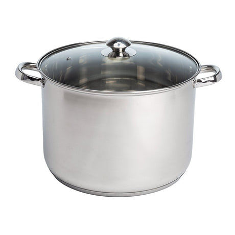 Ecolution Pure Intentions Series ESTL-4512 Stock Pot with Tempered Glass Lid, 12 qt Capacity, Stainless Steel