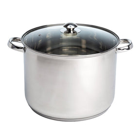 Ecolution Pure Intentions Series ESTL-4516 Stock Pot with Tempered Glass Lid, 16 qt Capacity, Stainless Steel, Pack of 2