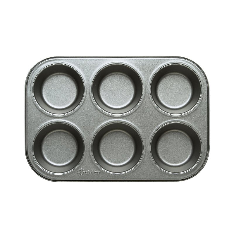 Ecolution BakeIns Series EIGY-3806 Muffin Pan, 6 Cups, Carbon Steel, Dishwasher Safe: Yes