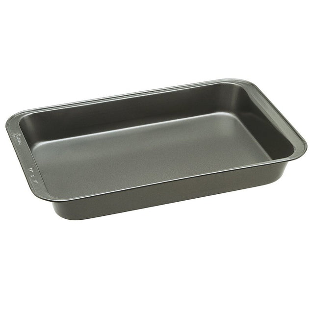 Ecolution BakeIns Series EIGY-7433 Cake Pan, Rectangular, 9 in OAL, Carbon Steel, Non-Stick: Yes, Dishwasher Safe: Yes