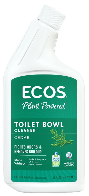 Ecos 9703/12 Toilet Bowl Cleaner, 24 oz, Bottle, Gel, Liquid, Cedar, Beige/Off-White, Pack of 6