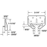 Prime-Line R 7084 Drawer Track Guide Kit, 2-1/4 in L x 23/32 in W x 1-11/16 in H Dimensions, For: 1/4 x 7/8 in Track