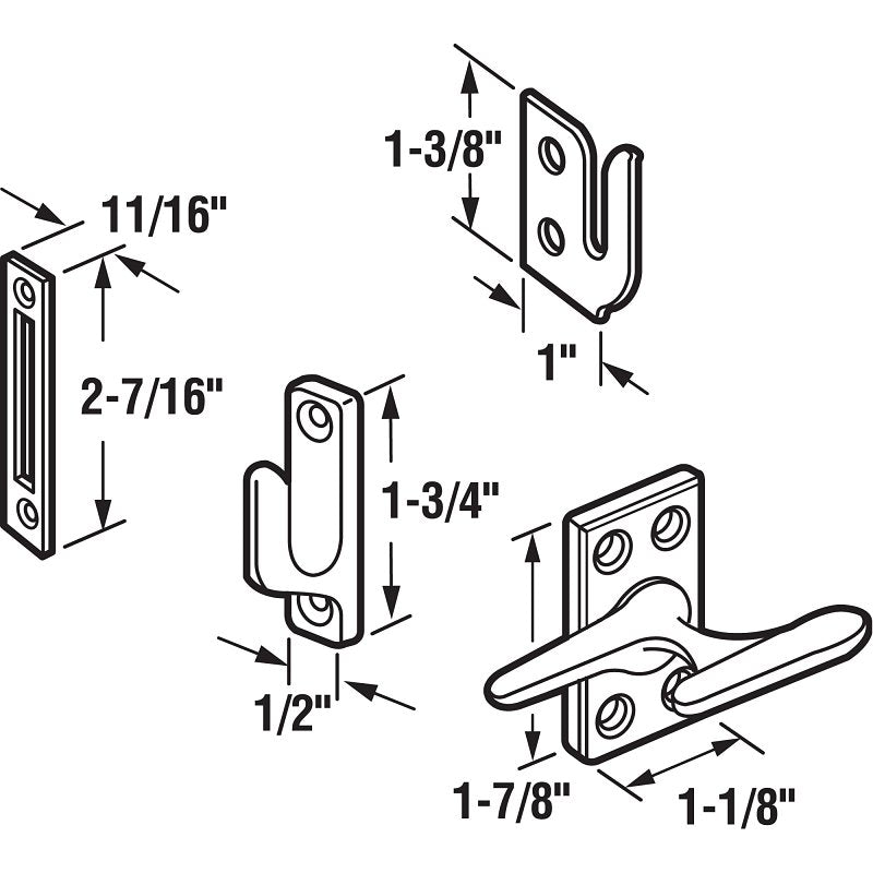 Prime-Line H 3683 Casement Lock, Zinc, Antique Brass