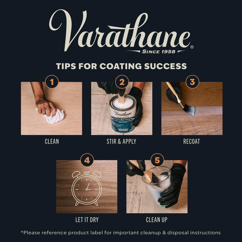 Varathane Ultimate Semi-Gloss Crystal Clear Water-Based Polyurethane 1 gal, Pack of 2