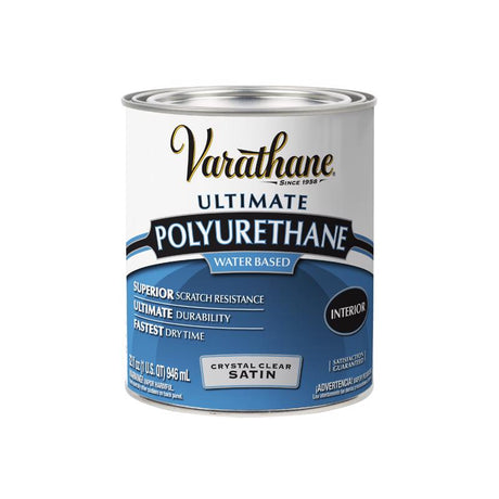 Varathane Ultimate Satin Crystal Clear Water-Based Polyurethane 1 qt, Pack of 2