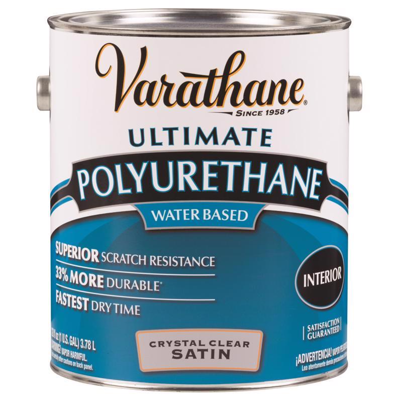 Varathane Ultimate Satin Crystal Clear Water-Based Polyurethane 1 gal, Pack of 2