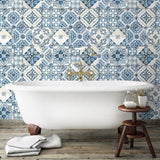 RoomMates 20.5 in. W X 16.5 in. L Mediterranian Tile Peel and Stick Wallpaper, Pack of 4