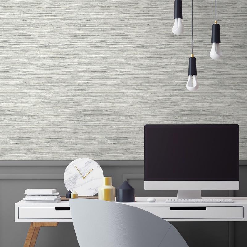 RoomMates 20.5 in. W X 16.5 in. L Grasscloth Peel and Stick Wallpaper, Pack of 4