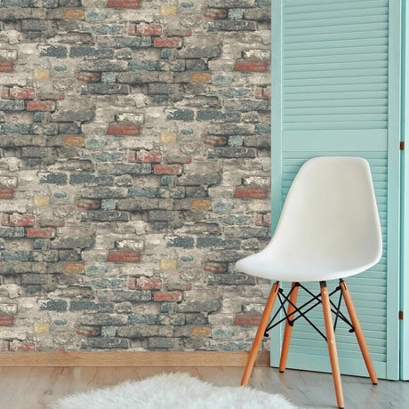 RoomMates 20.5 in. W X 16.5 in. L Brick Alley Peel and Stick Wallpaper, Pack of 4