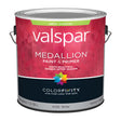 Valspar Medallion Satin White Exterior Paint and Primer Exterior 1 gal, Pack of 4