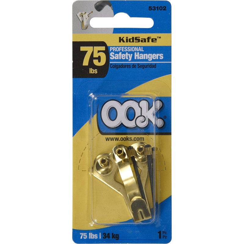 OOK 53102 Tremor Hanger, 75 lb, Steel, Brass, Gold