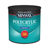 Minwax Polycrylic Matte Crystal Clear Water-Based Polycrylic Protective Finish 0.5 pt, Pack of 4
