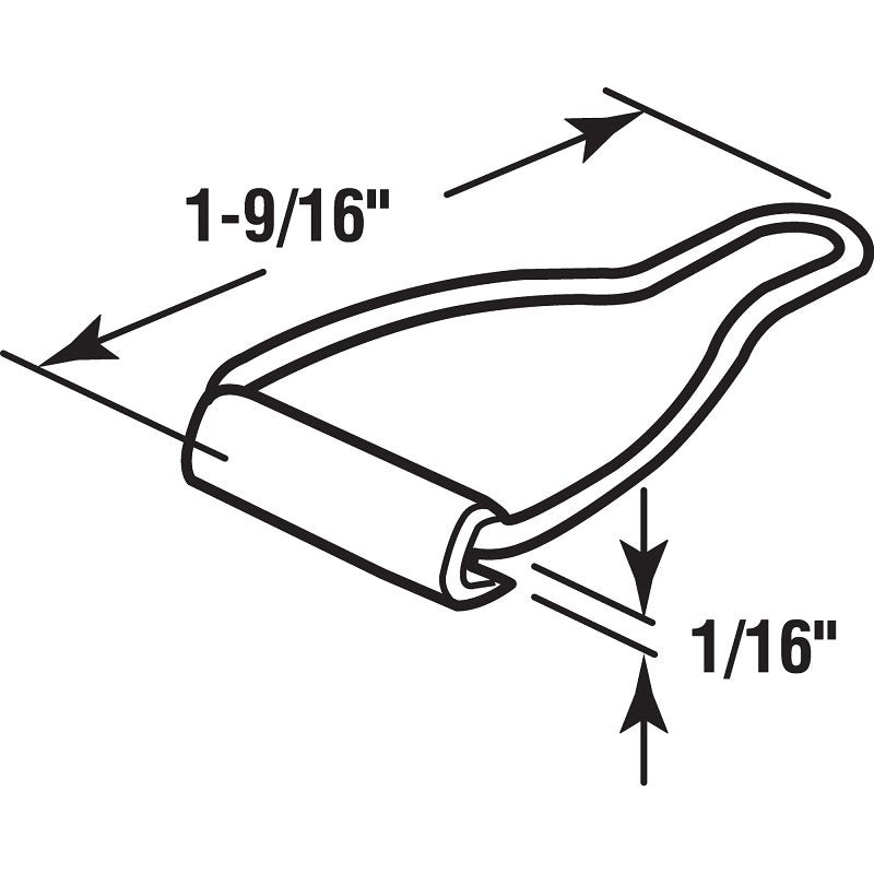 Prime-Line PL 7768 Spline Channel Bail Latch with Screw, Aluminum, Mill, Silver