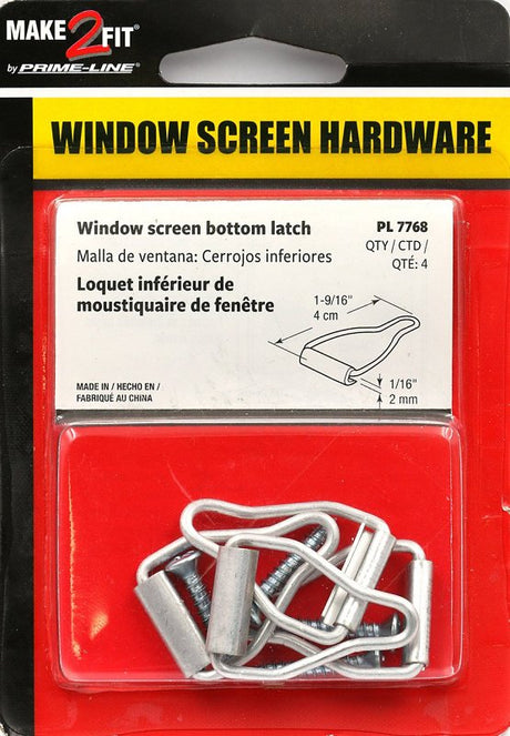 Prime-Line PL 7768 Spline Channel Bail Latch with Screw, Aluminum, Mill, Silver