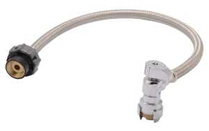 Reliance Worldwide 24657Z Braided Faucet Connector, Flexible, 1/2 in Inlet, 1/2 in Outlet, Stainless Steel Tubing