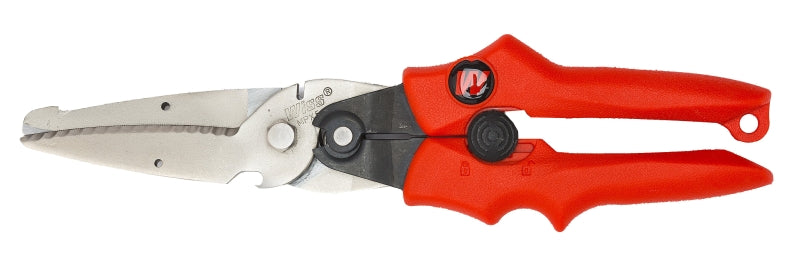 Crescent Wiss MPX5 Snip, 13.78 in OAL, 3 in L Cut, Straight Cut, Steel Blade, Comfort Grip Handle, Red Handle