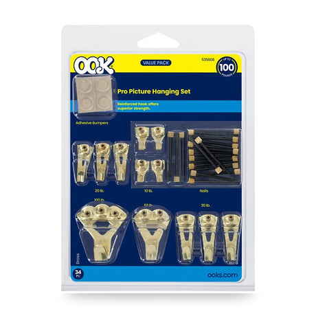 OOK 50918 Picture Hanging Kit, Steel, Gold, Brass
