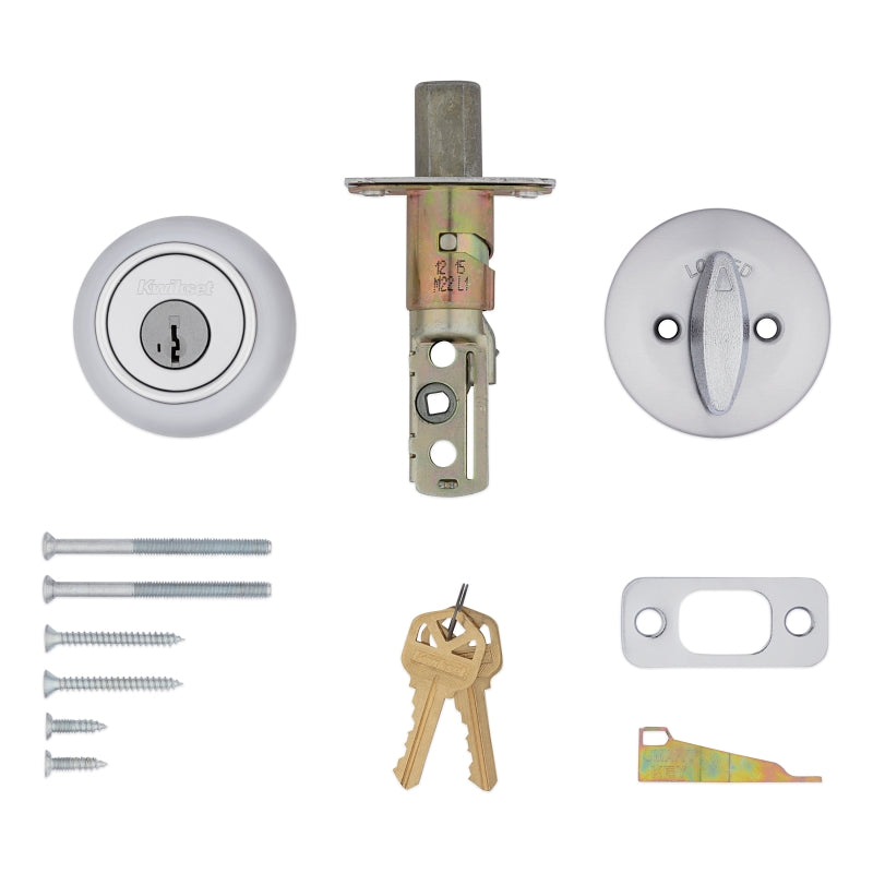 Kwikset 660 Series 66026DSMTCPRCAL Deadbolt, 3 Grade, 1-Sided Key, Satin Chrome, 2-3/8 to 2-3/4 in Backset, KW1 Keyway