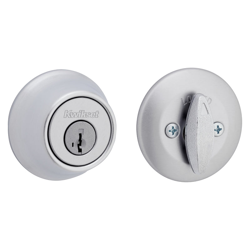 Kwikset 660 Series 66026DSMTCPRCAL Deadbolt, 3 Grade, 1-Sided Key, Satin Chrome, 2-3/8 to 2-3/4 in Backset, KW1 Keyway